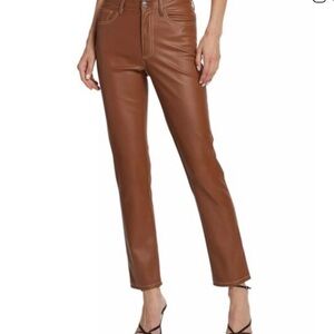 STAUD Tan faux leather pants
